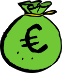 Green EUR Money Bag